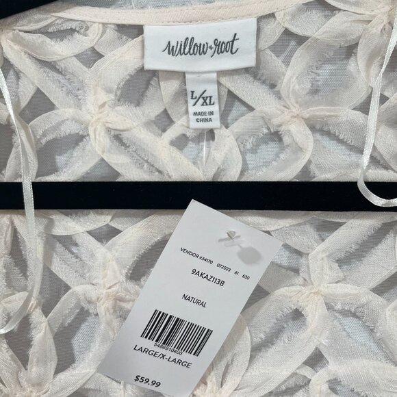 NWT ~ Willow & Root Light Weight Floral Duster Open Cardigan Cover Boho L/XL - Picture 6 of 6